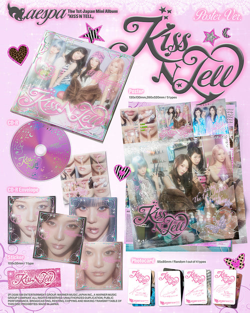 AESPA 1st Japan Mini Album KISS N TELL [POSTER Ver.]