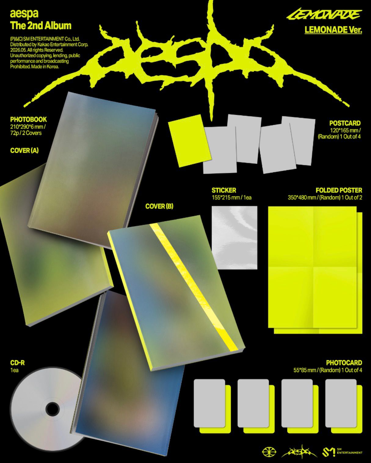 PREORDER aespa – 2nd Album [LEMONADE] (LEMONADE Ver.)