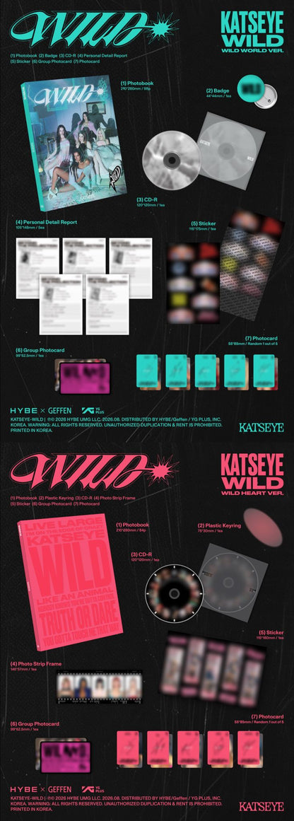PREORDER KATSEYE 'WILD' (Wild World Ver. / Wild Heart Ver.)