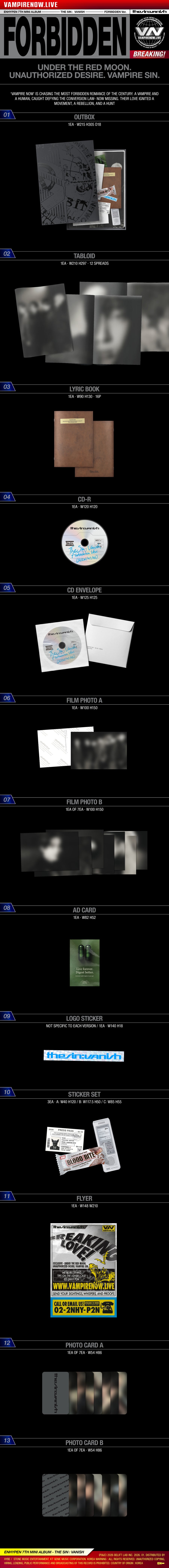 ENHYPEN THE SIN: VANISH 7th Mini Album [Standard Version] With Music Korea POB