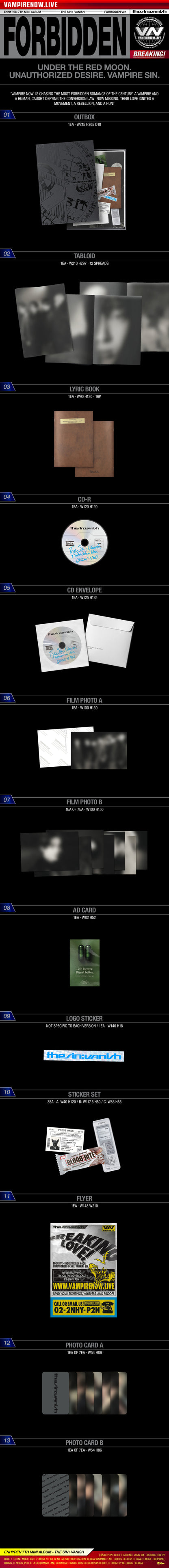 ENHYPEN THE SIN: VANISH 7th Mini Album [Standard Version] With Music Korea POB