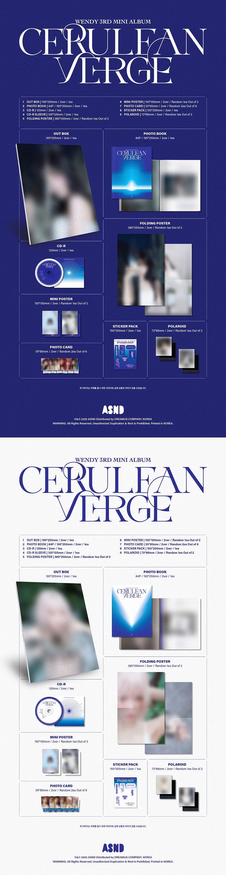 WENDY CERULEAN VERGE 3rd Mini Album [Photobook Version]