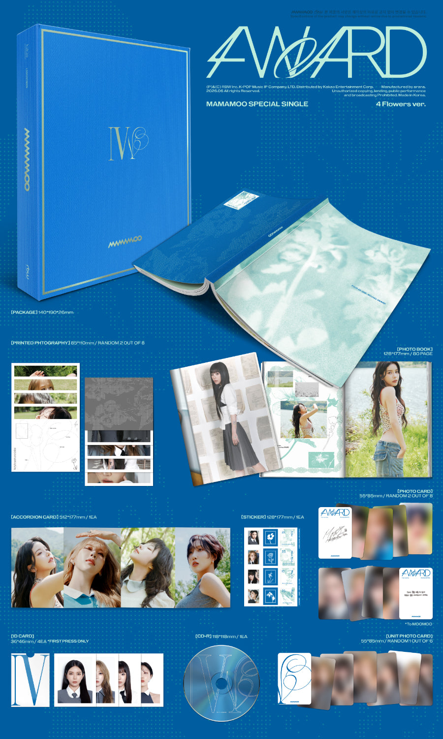 MAMAMOO 4WARD Special Single Album [4 FLOWERS Ver.]