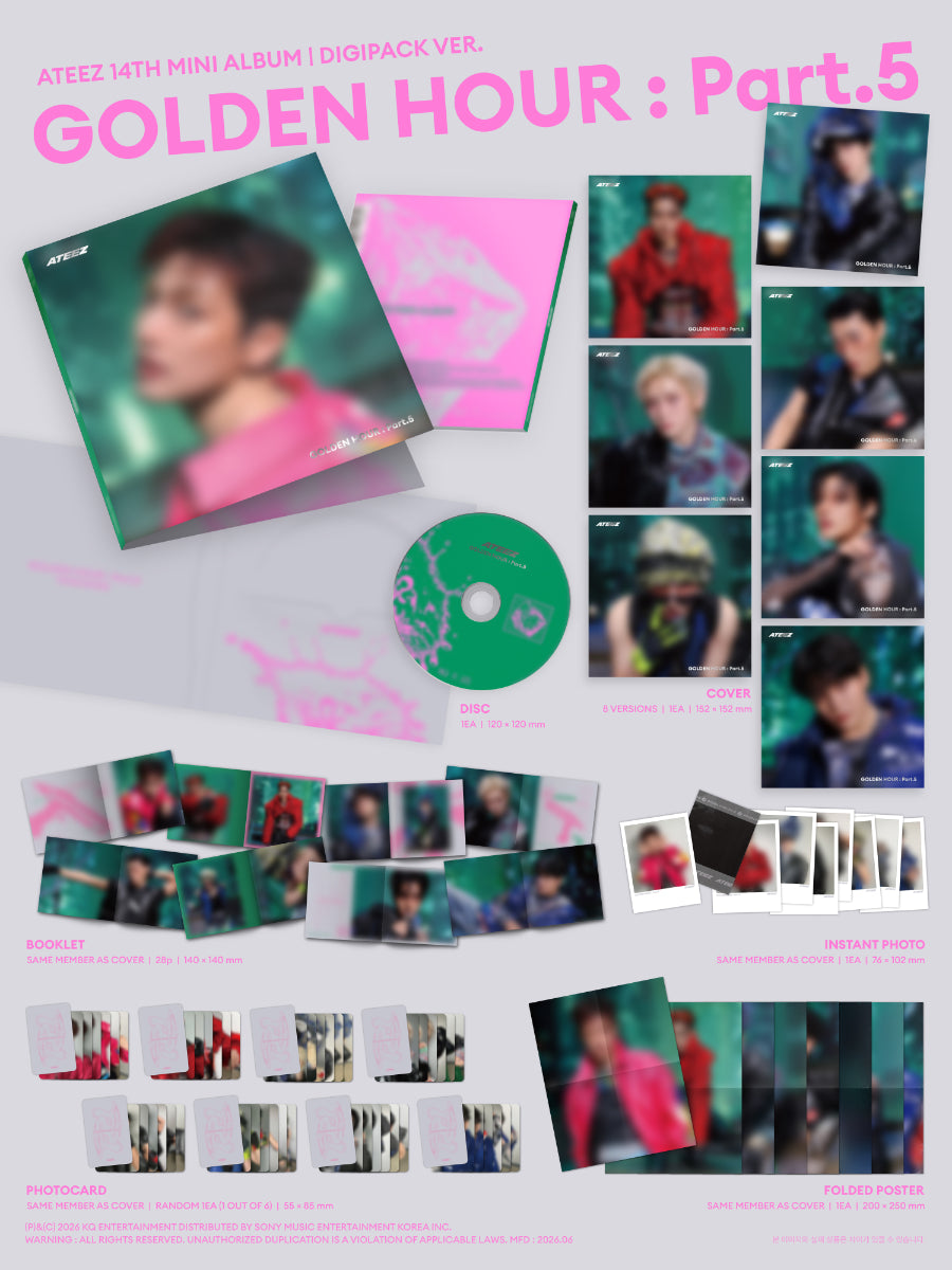 PREORDER 에이티즈(ATEEZ) - GOLDEN HOUR : Part.5 [Digipack Member Ver. - Random Cover]