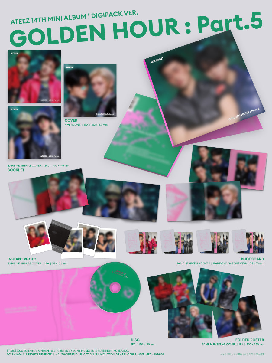 PREORDER 에이티즈(ATEEZ) - GOLDEN HOUR : Part.5 [Digipack Unit Ver. - Random Cover]