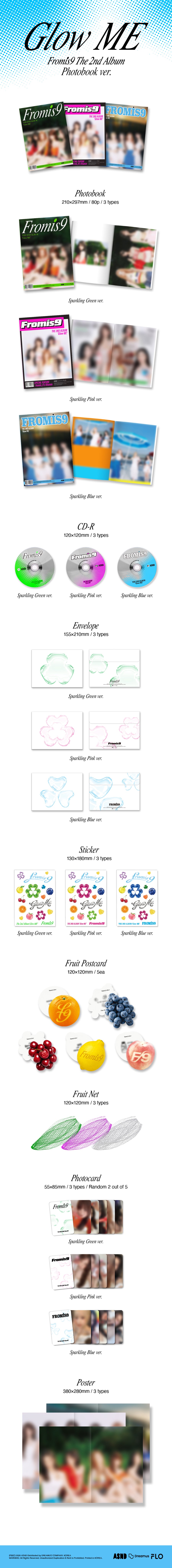PREORDER 프로미스나인(fromis_9) - 2nd Album Glow ME [Photobook Ver. - Random Cover]