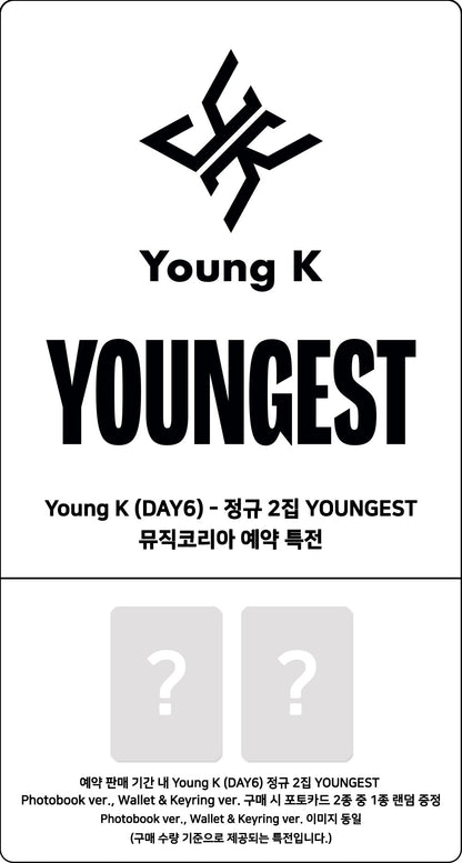 PREORDER 영케이(Young K) - YOUNGEST [Photobook Ver. - Random Cover]