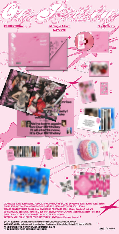 PRE ORDER 아워벌스데이(OURBIRTHDAY) 1st Single Album 'Our Birthday' With Music Korea POB