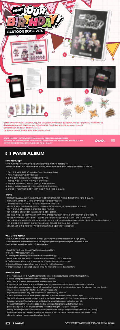 PRE ORDER 아워벌스데이(OURBIRTHDAY) 1st Single Album 'Our Birthday' (Cartoon Book Version) With Music Korea POB