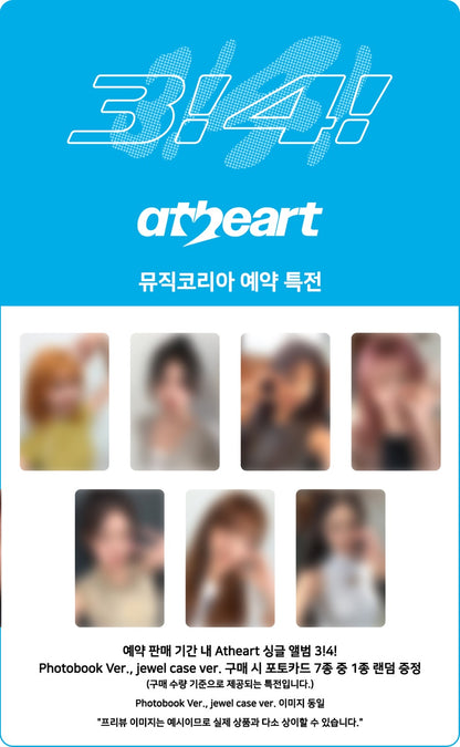 PREORDER 앳하트(AtHeart) - 3!4! [Photobook Ver.] with Music Korea POB