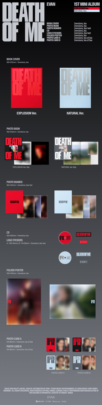 PREORDER 에반(EVAN) - DEATH OF ME [Photobook Version]