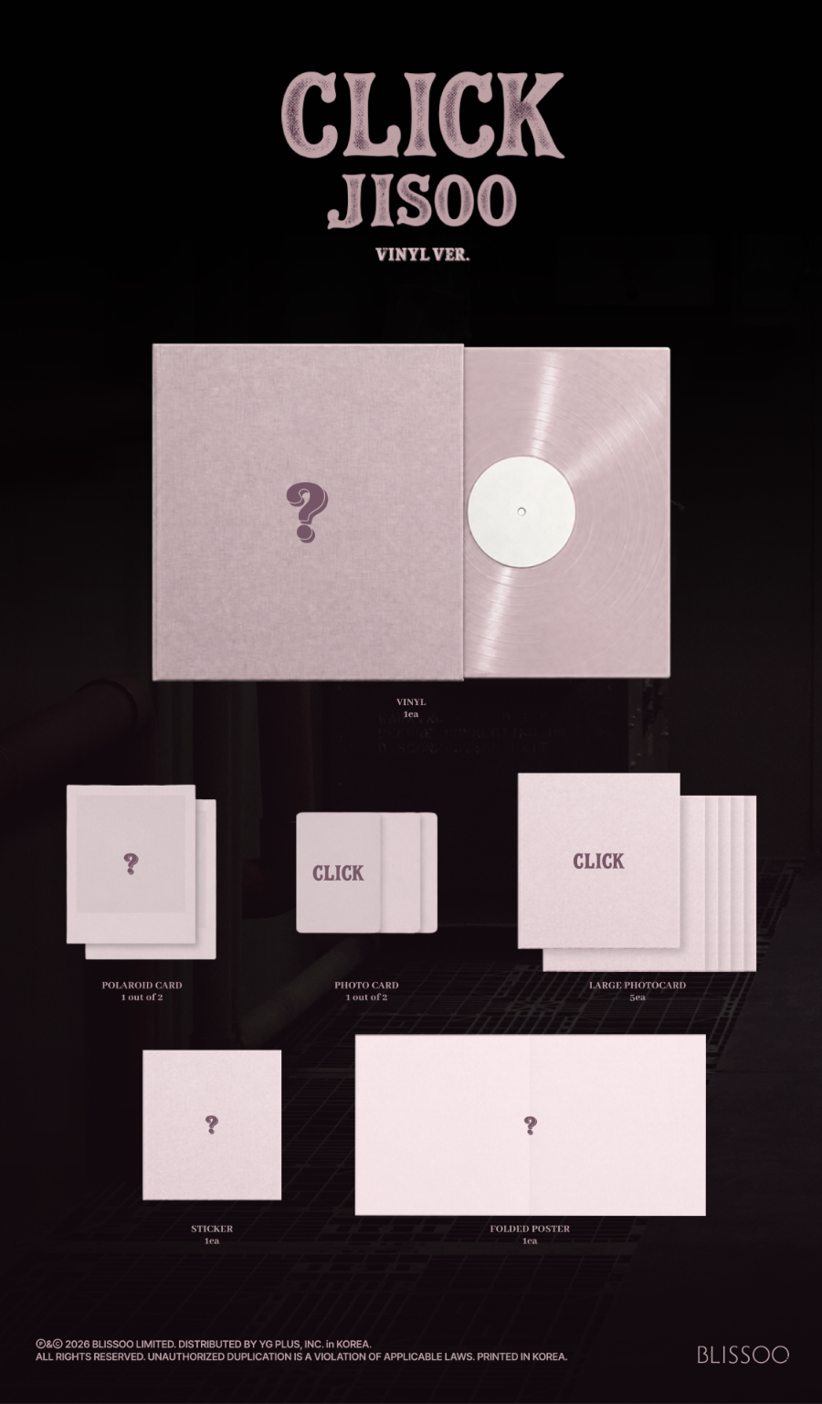 [PRE-ORDER] JISOO (Blackpink) Click (VINYL / LP Version)