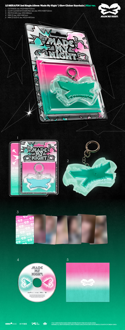 [PRE-ORDER]르세라핌(LE SSERAFIM) - Made My Night [Glow Clicker Keychain]