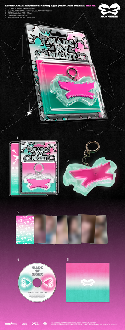 [PRE-ORDER]르세라핌(LE SSERAFIM) - Made My Night [Glow Clicker Keychain]