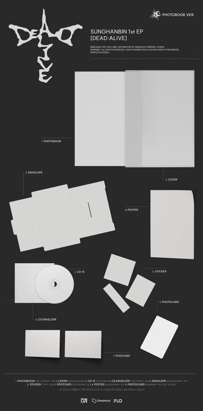 [PRE-ORDER] 성한빈(SUNGHANBIN of ZEROBASEONE) - DEAD:ALIVE [Photobook Ver.]