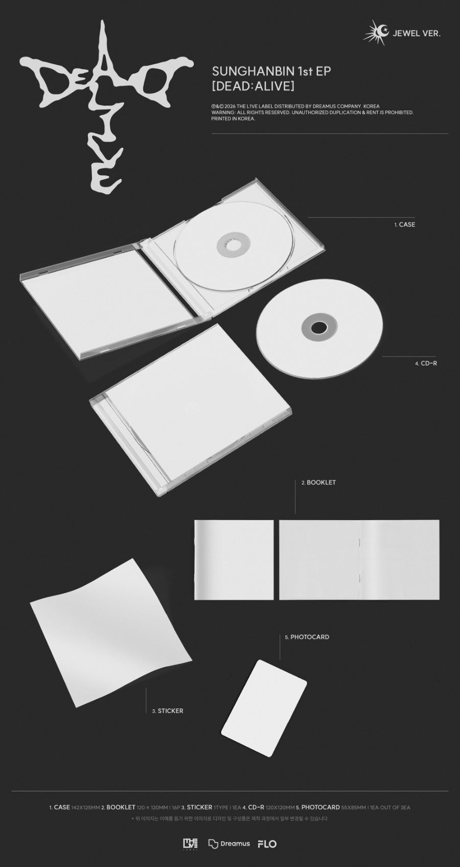 [PRE-ORDER] 성한빈(SUNGHANBIN of ZEROBASEONE) - DEAD:ALIVE [Jewel Case Ver.]