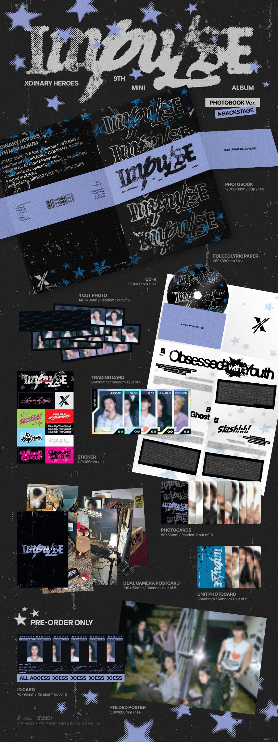 [PRE-ORDER] 엑스디너리 히어로즈(Xdinary Heroes) - IMPULSE [Photobook Version] [First Press bonus]