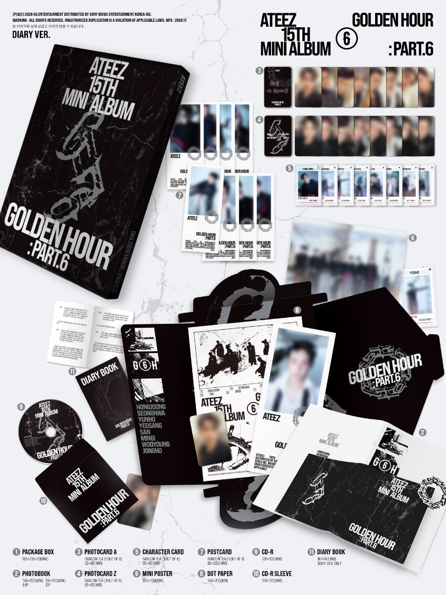 [PRE-ORDER] 에이티즈 ATEEZ - GOLDEN HOUR : Part.6 [Photobook Ver. / Diary version]