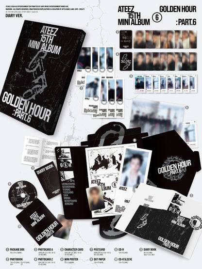 [PRE-ORDER] 에이티즈 ATEEZ - GOLDEN HOUR : Part.6 [Photobook Ver. / Diary version]