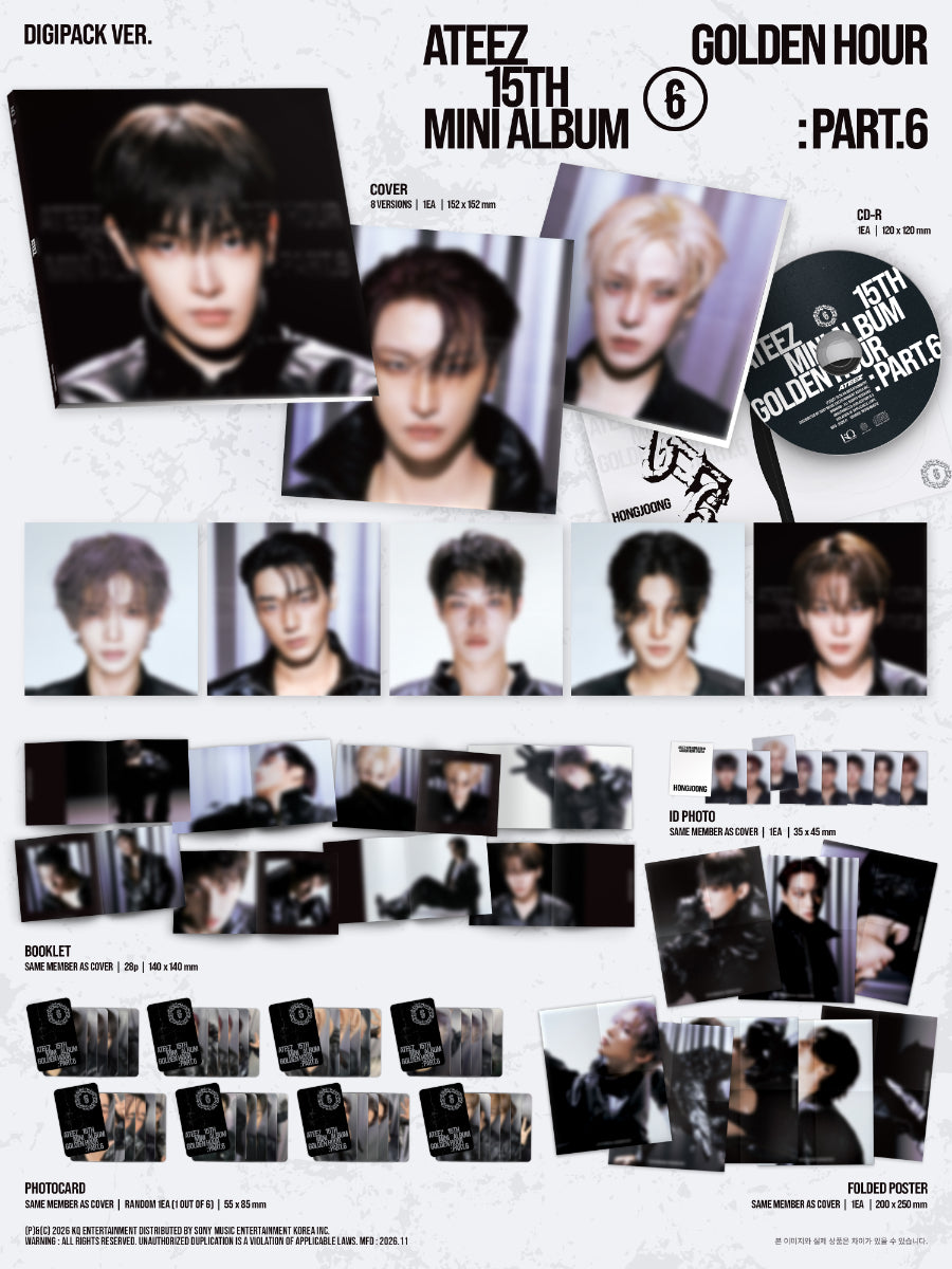 [PRE-ORDER] 에이티즈 ATEEZ - GOLDEN HOUR : Part.6 [Digipack Ver. - Random Cover]
