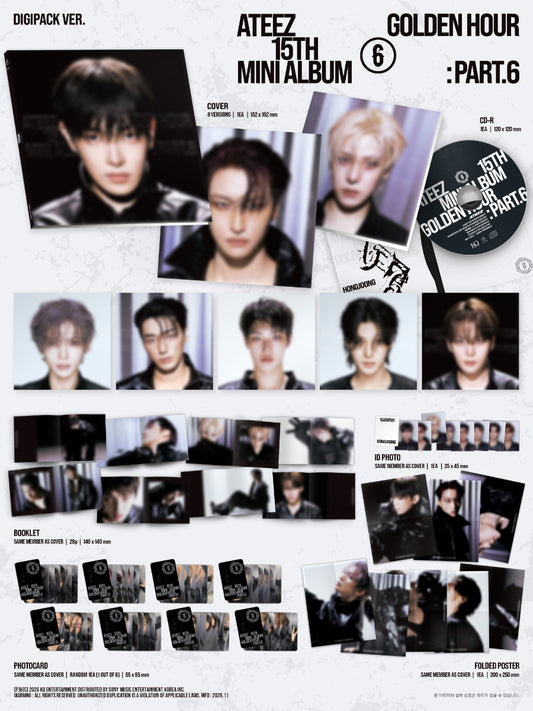 [PRE-ORDER] 에이티즈 ATEEZ - GOLDEN HOUR : Part.6 [Digipack Ver. - Random Cover]