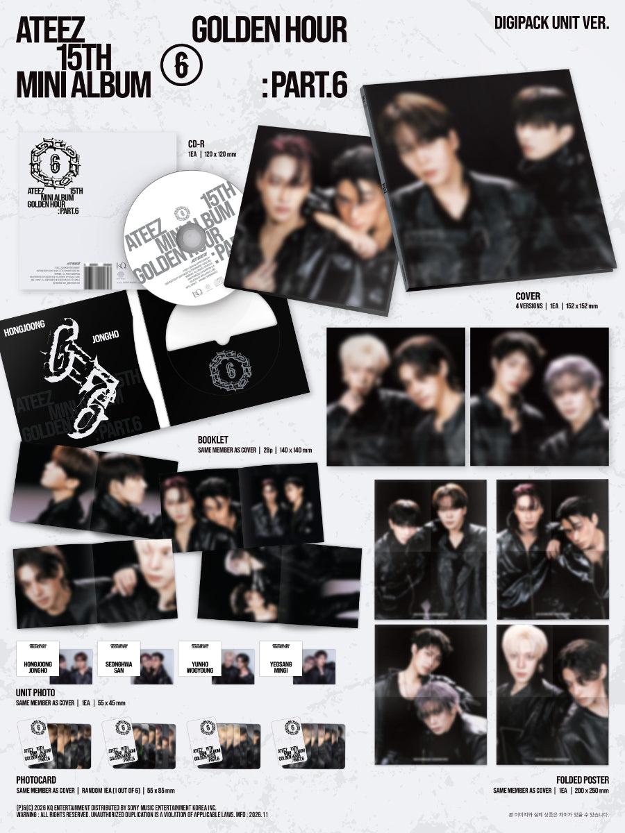[PRE-ORDER] 에이티즈 ATEEZ - GOLDEN HOUR : Part.6 [Digipack Unit Ver. - Random Cover]