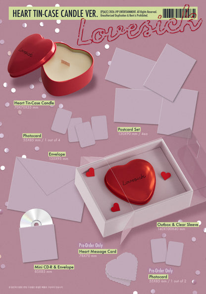 채령(CHAERYEONG) of 있지(ITZY) - Lovesick 1st Mini Album [HEART TIN-CASE CANDLE Ver.] [MUSIC KOREA POB]