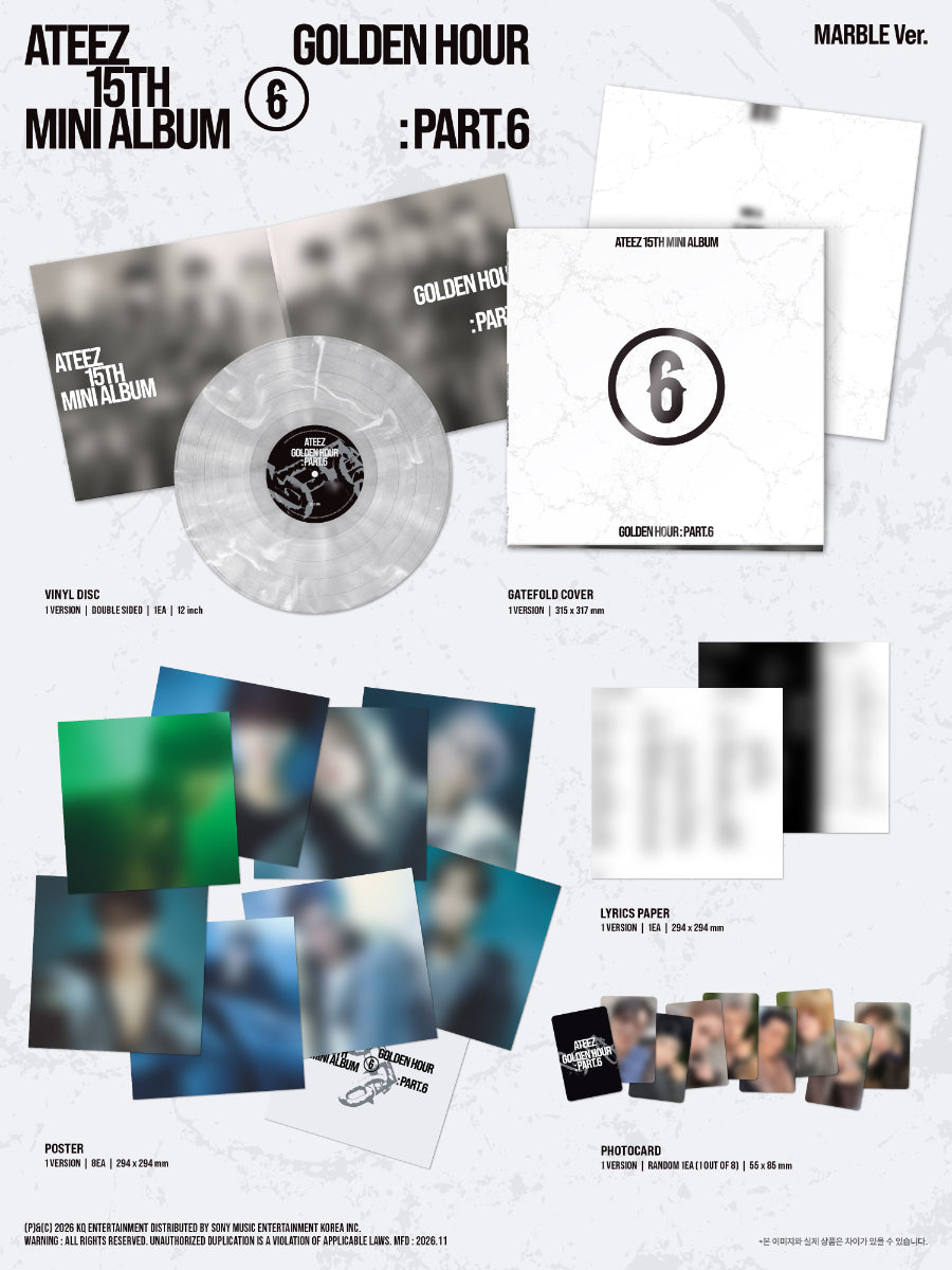 [PRE-ORDER] 에이티즈 ATEEZ - GOLDEN HOUR : Part.6 [Marble Ver. / LP Ver.]