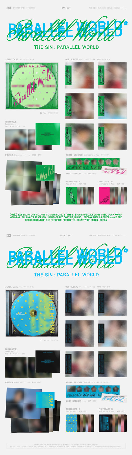 [PRE-ORDER] 엔하이픈(ENHYPEN) - THE SIN : PARALLEL WORLD [DAY Engene Version]